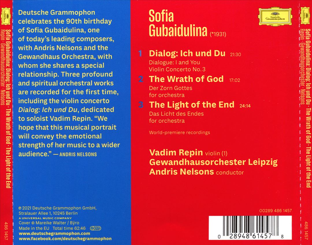 Sofia Gubaidulina: Dialog: Ich und du; The Wrath of God; The Light of the End cover art