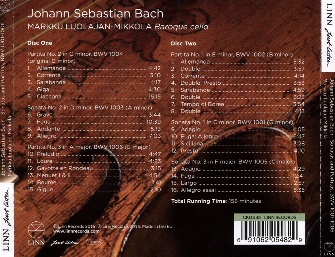 Johann Sebastian Bach: Sonatas and Partitas, BWV 1001-1006 cover art