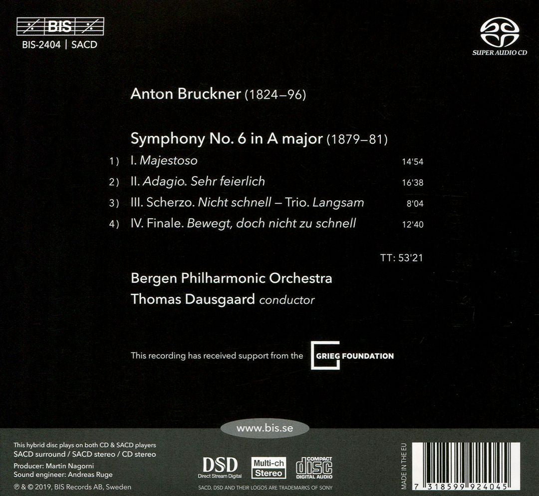 Bruckner: Symphony 6 cover art
