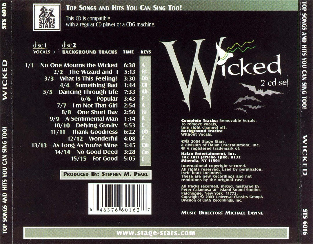 Karaoke from the Broadway Hit Musical Wicked cover art
