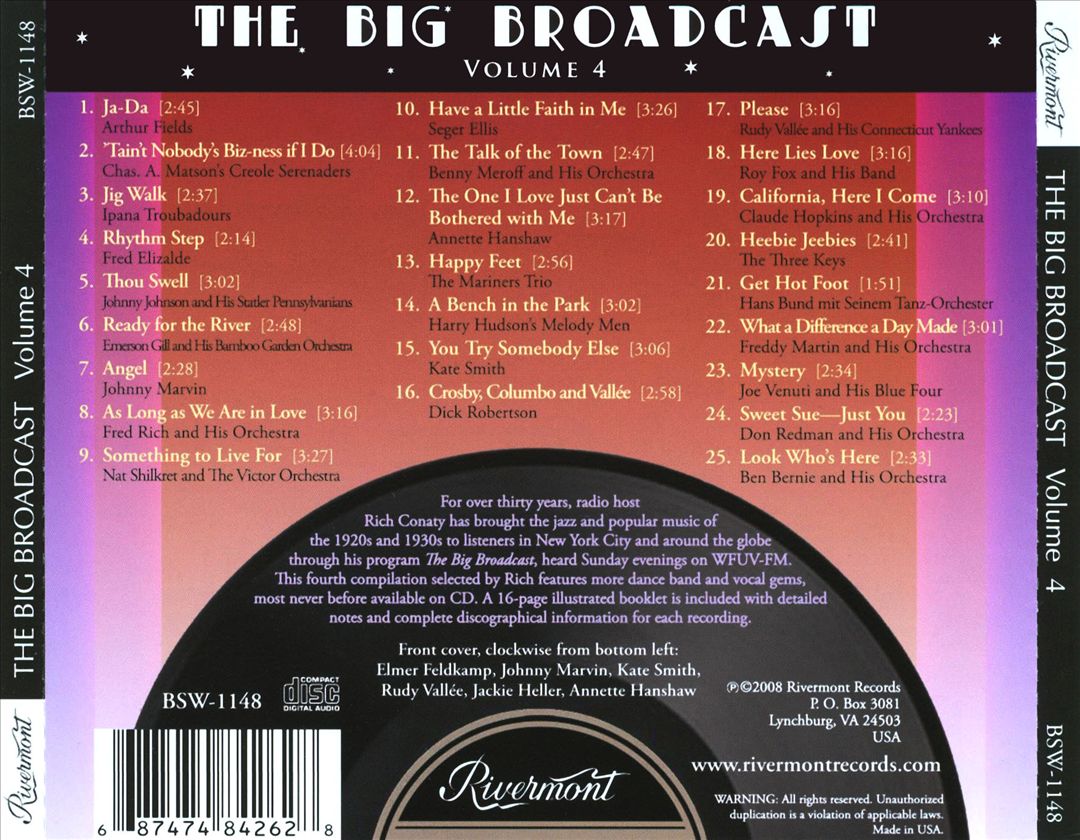 Big Broadcast: Jazz and Popular Music of the 1920s and 1930s, Vol. 4 cover art