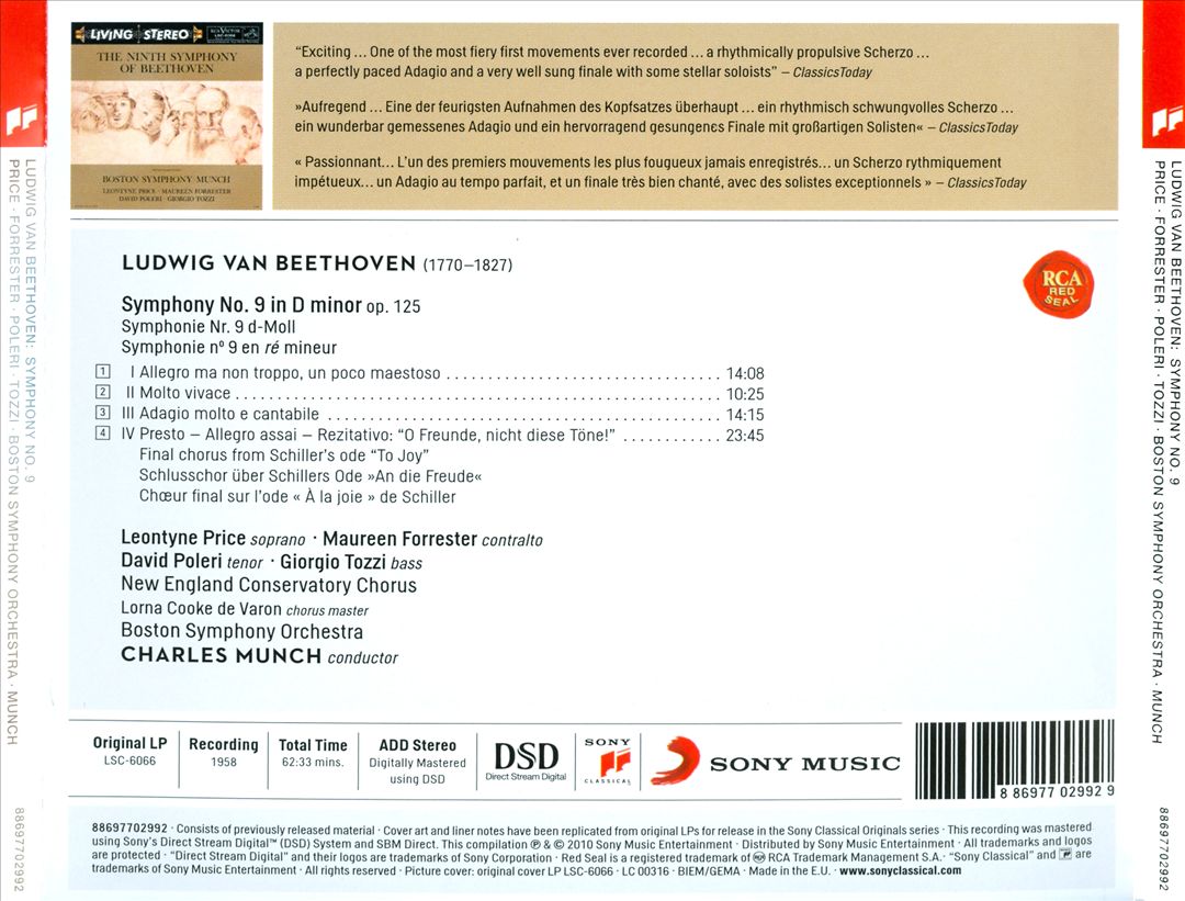 Ninth Symphony Of Beethoven cover art