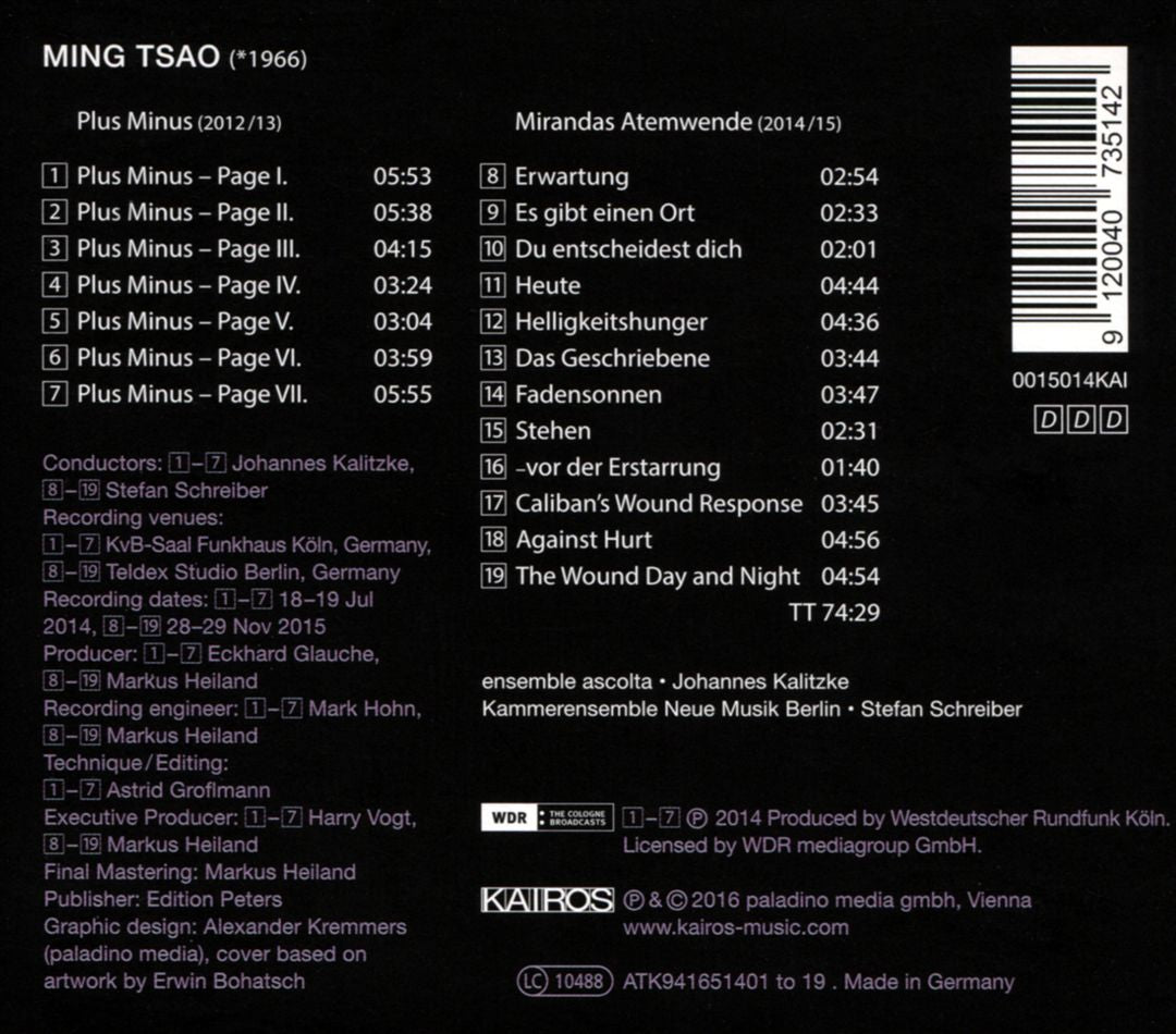 Ming Tsao: Plus Minus cover art