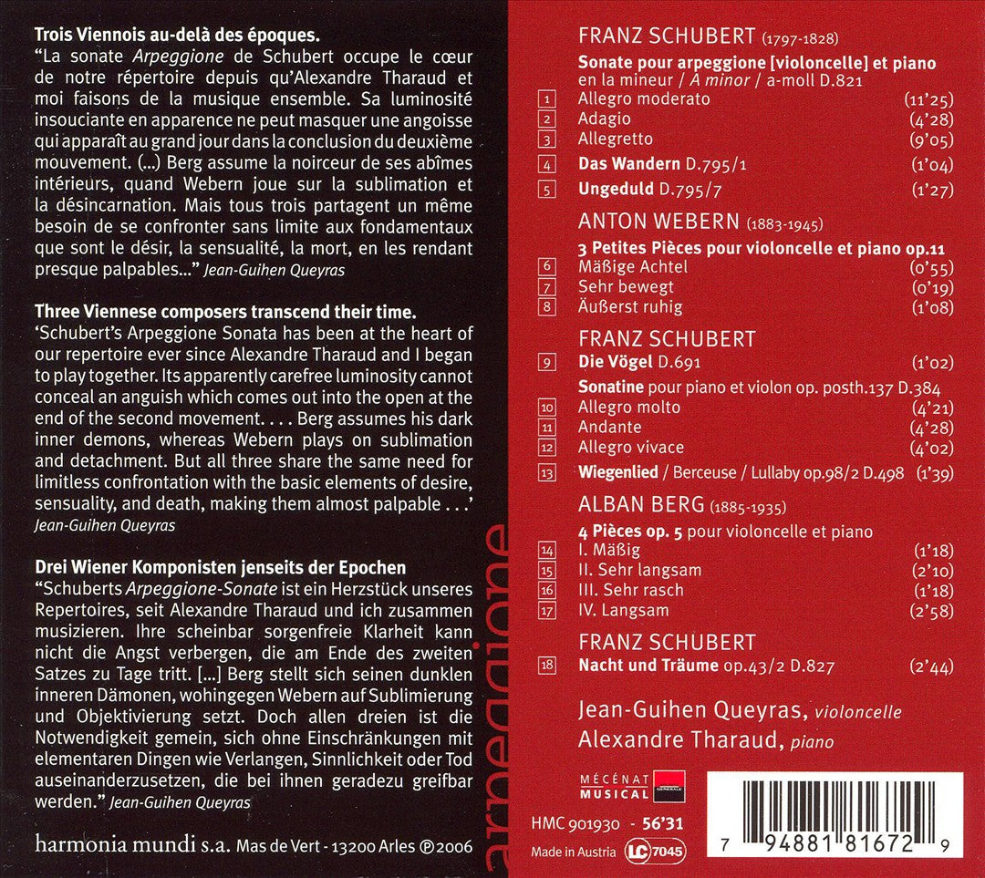 Schubert: Arpeggione Sonata cover art