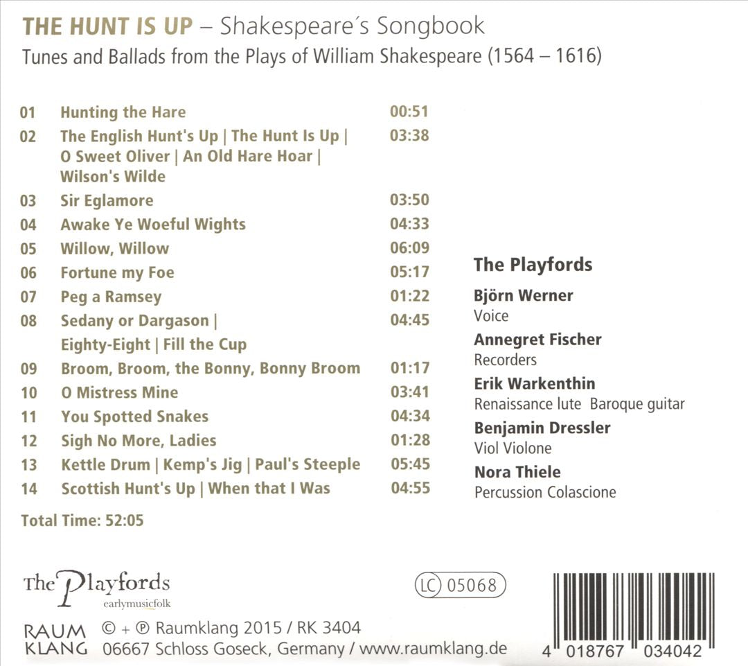 Hunt is Up: Shakespeare's Songbook cover art