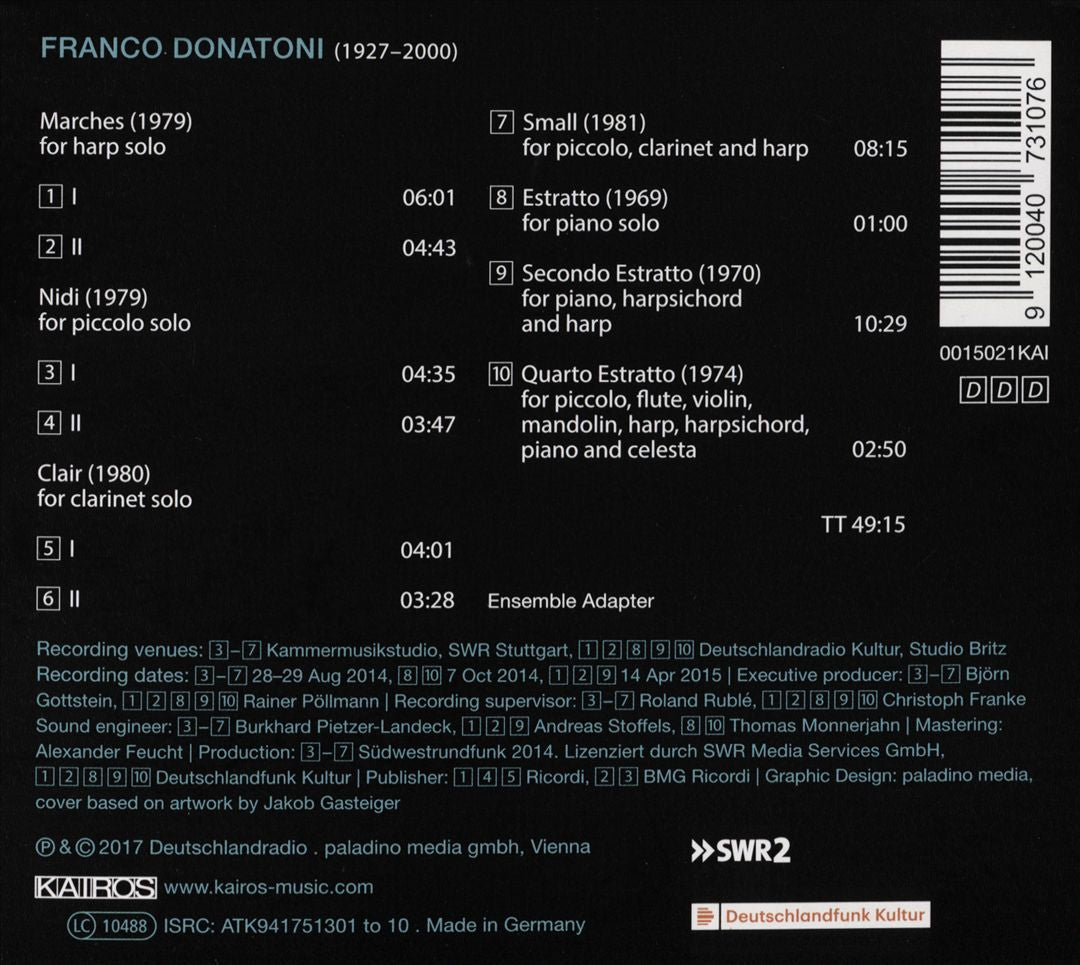 Franco Donatoni: Chamber Works cover art