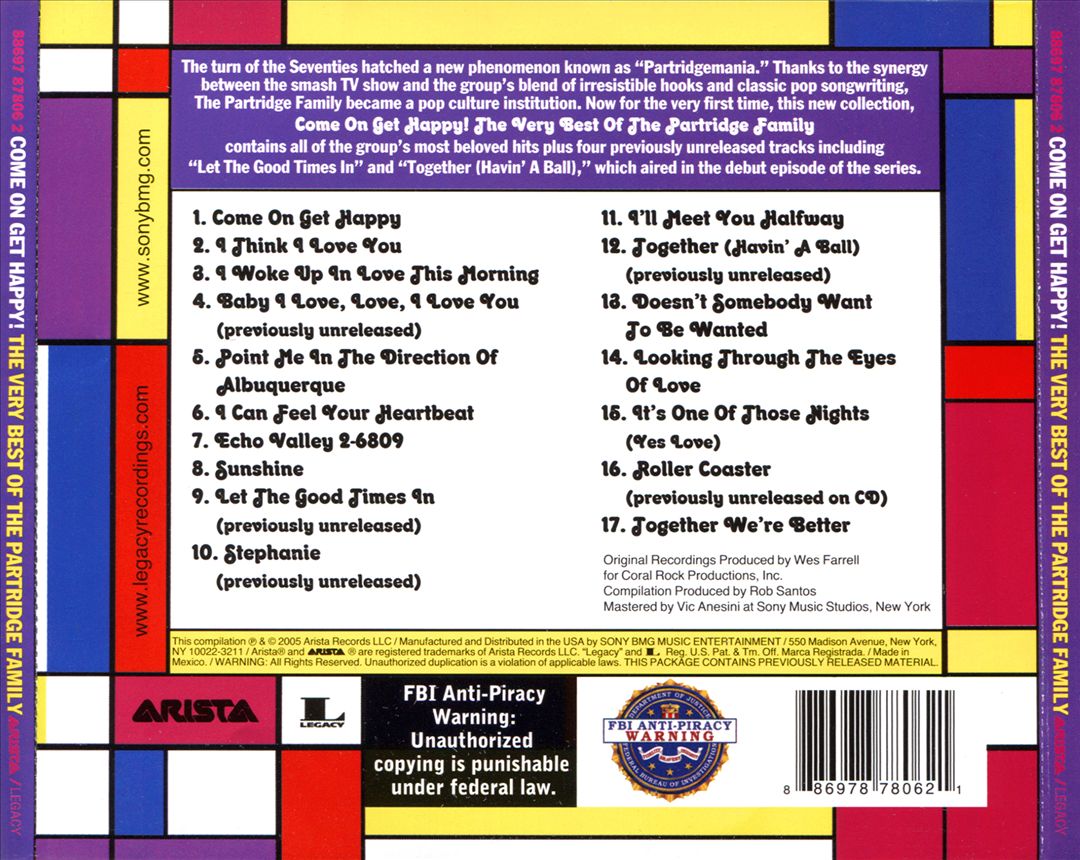 Come on Get Happy: Very Best of Partridge Family [Remastered] cover art