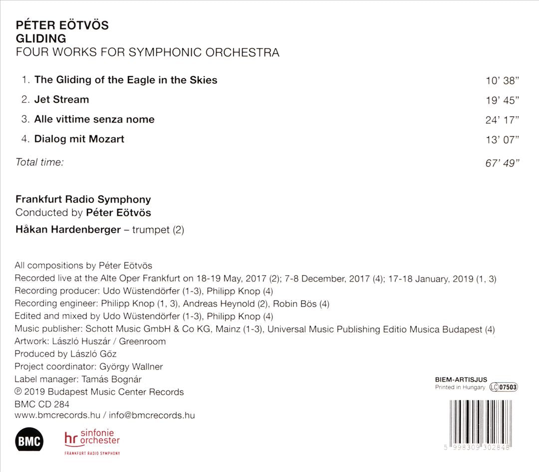 Peter Eötvös: Gliding - Four Works for Symphonic Orchestra cover art