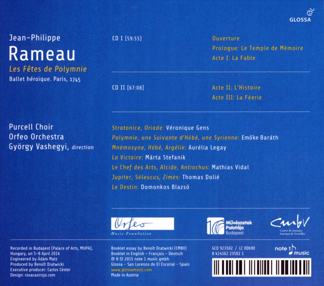 Rameau: Les Fêtes de Polymnie cover art
