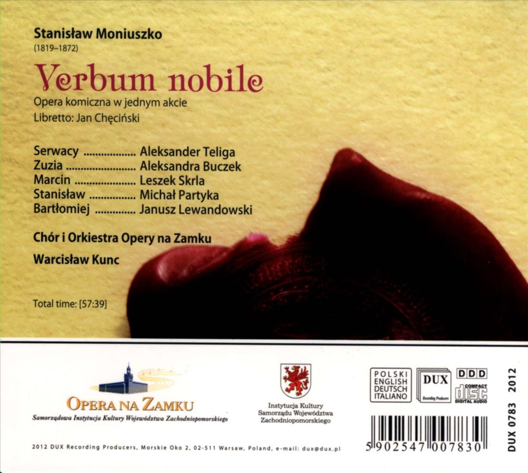 Stanislaw Moniuszko: Verbum nobile cover art