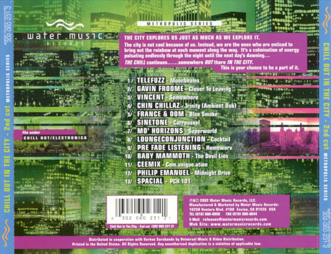 Chill out in the City: Second Cut cover art