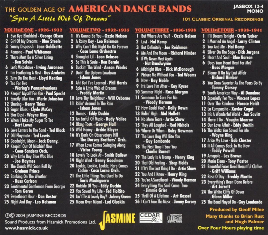Golden Age of American Dance Bands: Spin a Little Web of Dreams cover art