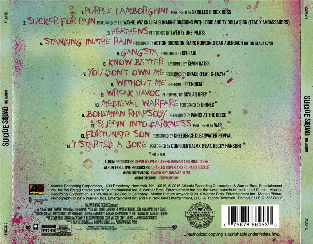 Suicide Squad: The Album cover art