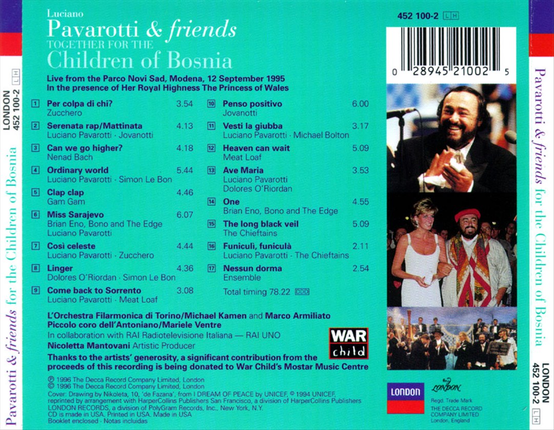 Luciano Pavarotti & Friends Together for the Children of Bosnia cover art