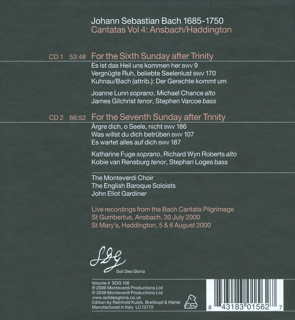 Bach Cantatas, Vol. 4: Ansbach/Haddington cover art