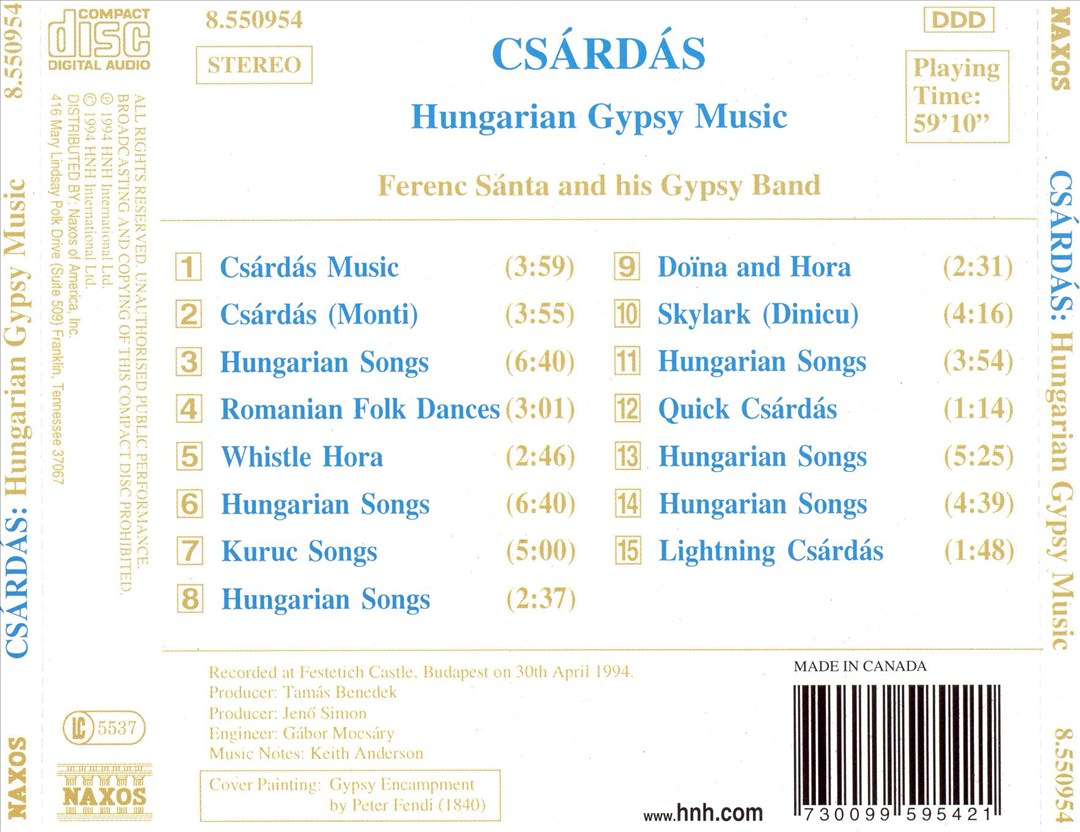 Csárdás: Hungarian Gypsy Music cover art