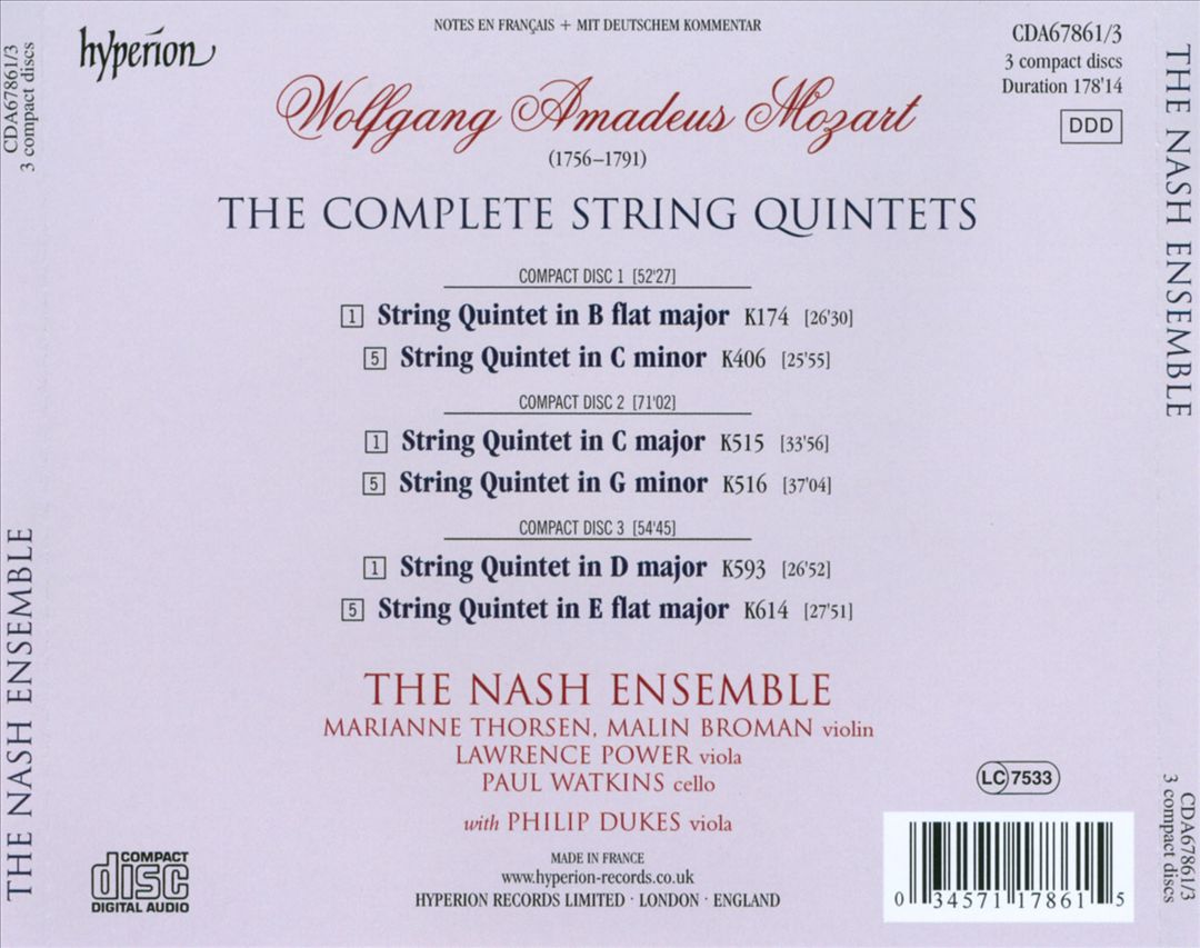 Mozart: String Quintets cover art