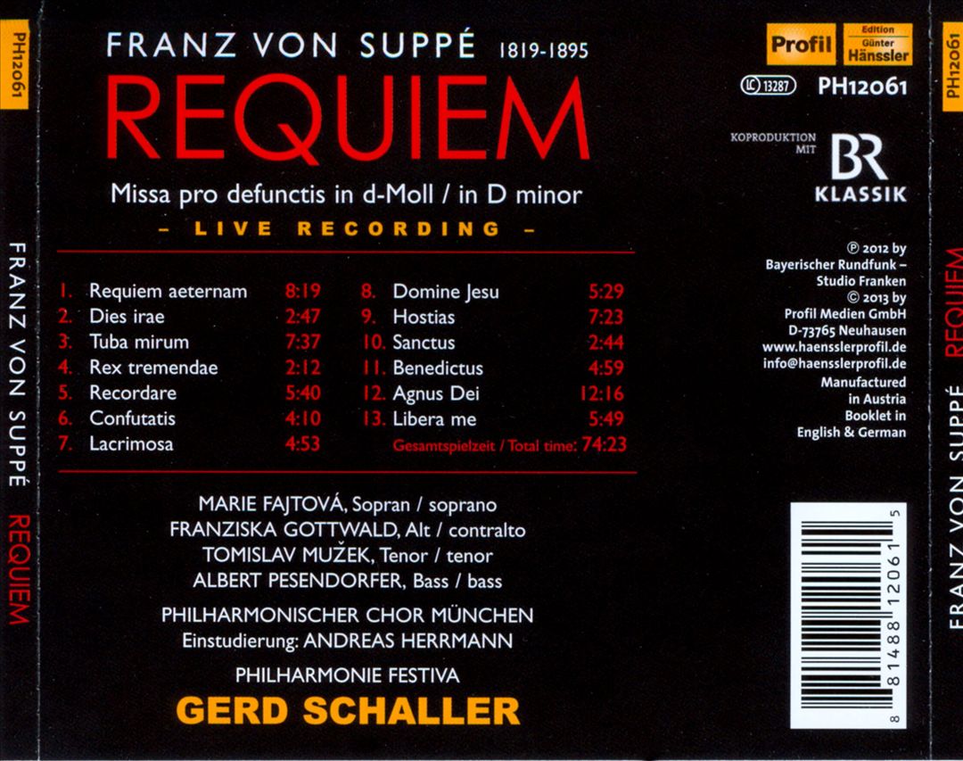 Franz von Suppé: Requiem cover art