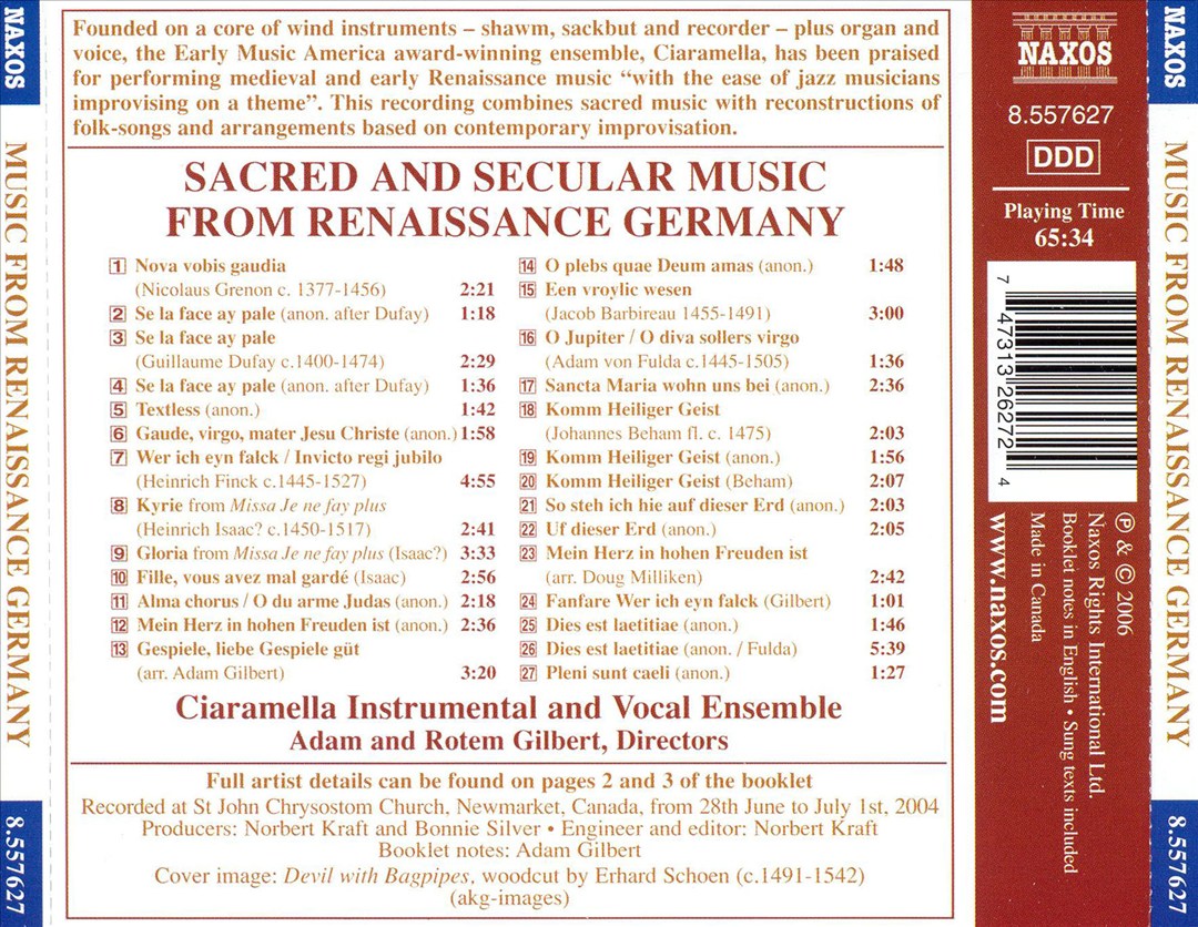 Sacred and Secular Music from Renaissance Germany cover art