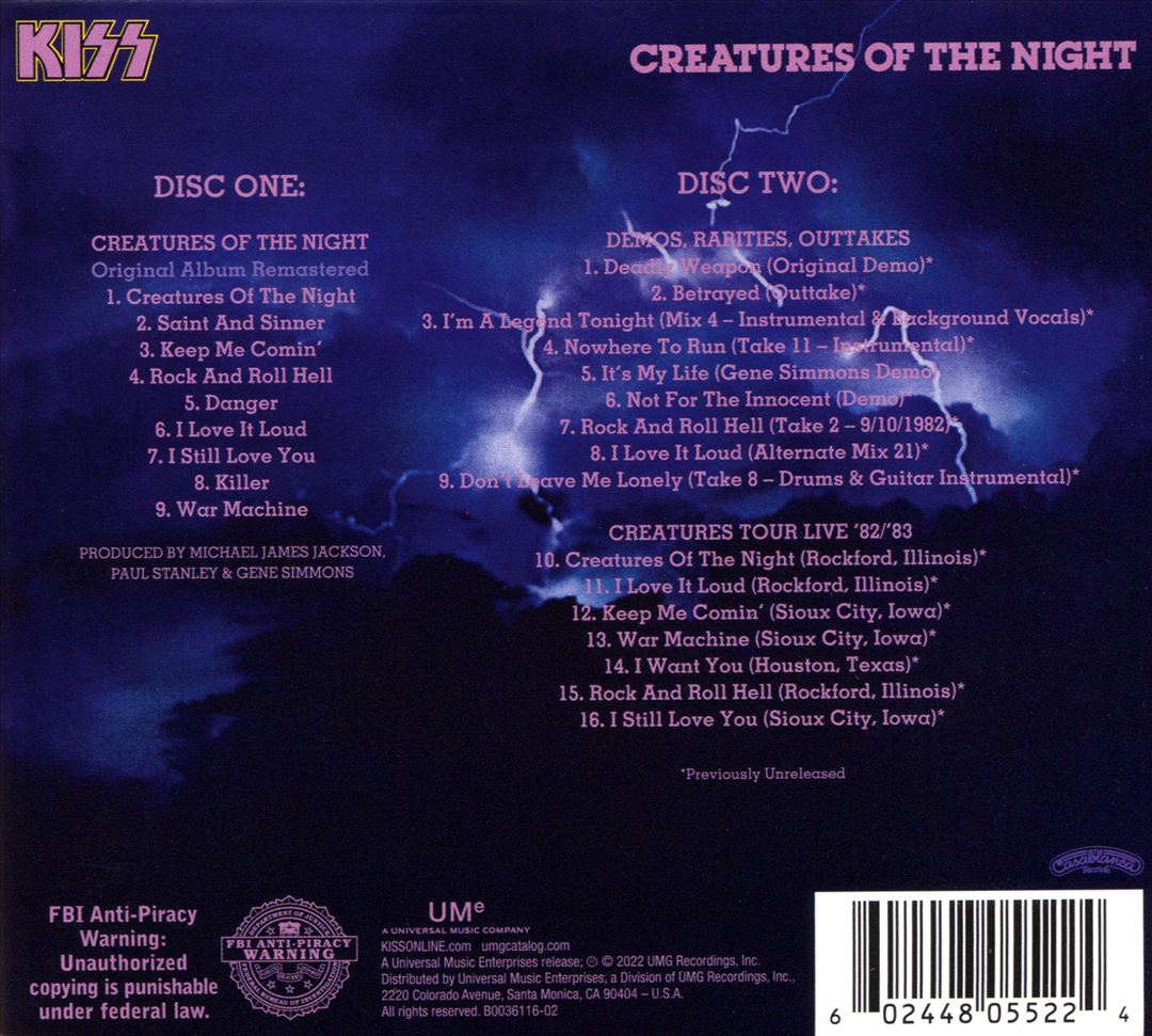 Creatures of the Night [40th Anniversary Deluxe Edition] cover art
