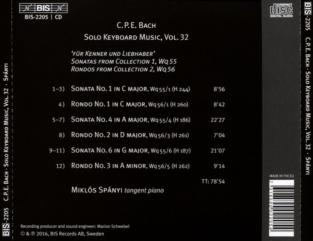 C.P.E. Bach: The Solo Keyboard Music, Vol. 32 cover art
