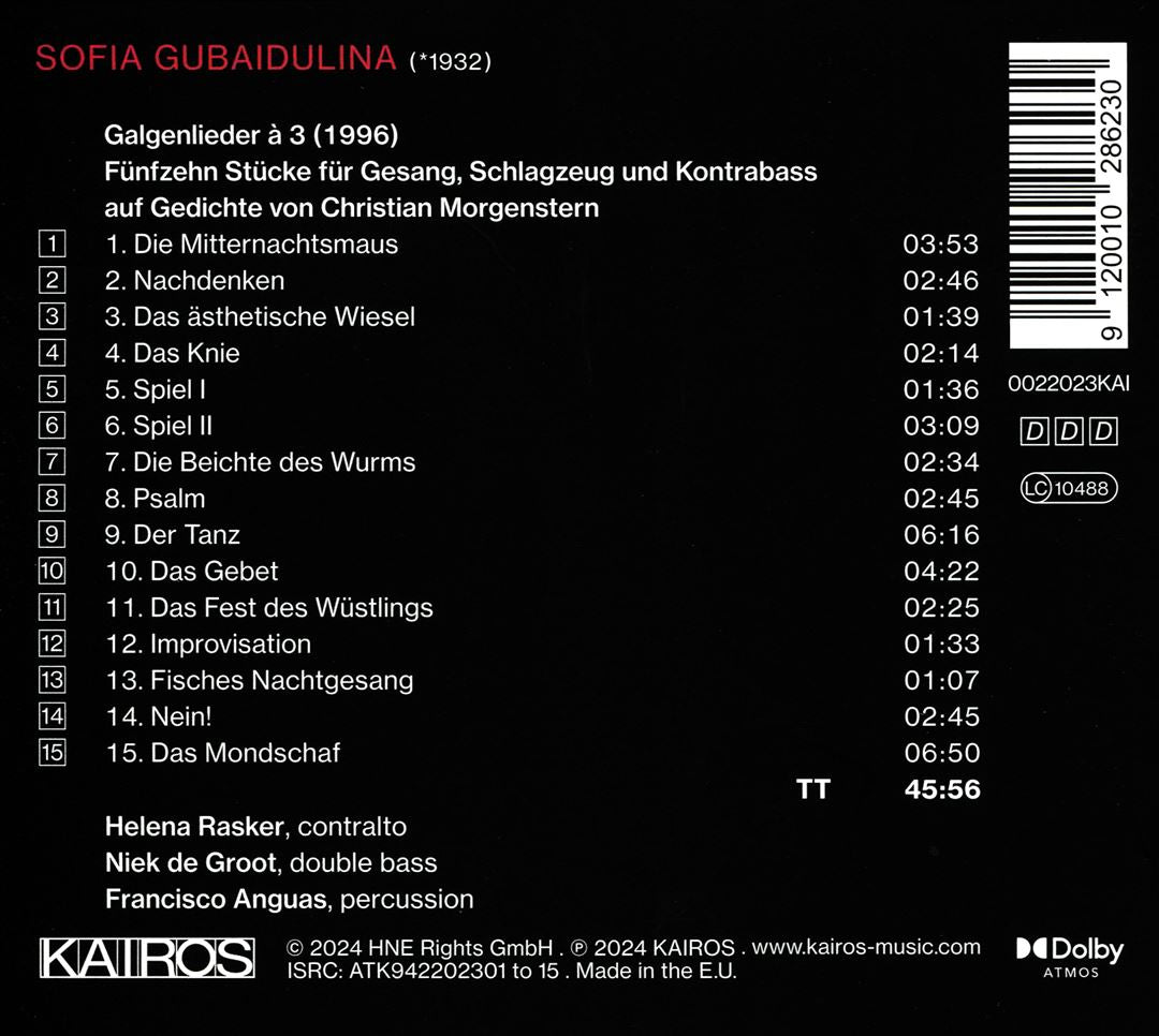 Sofia Gubaidulina: Galgenliede à 3 cover art