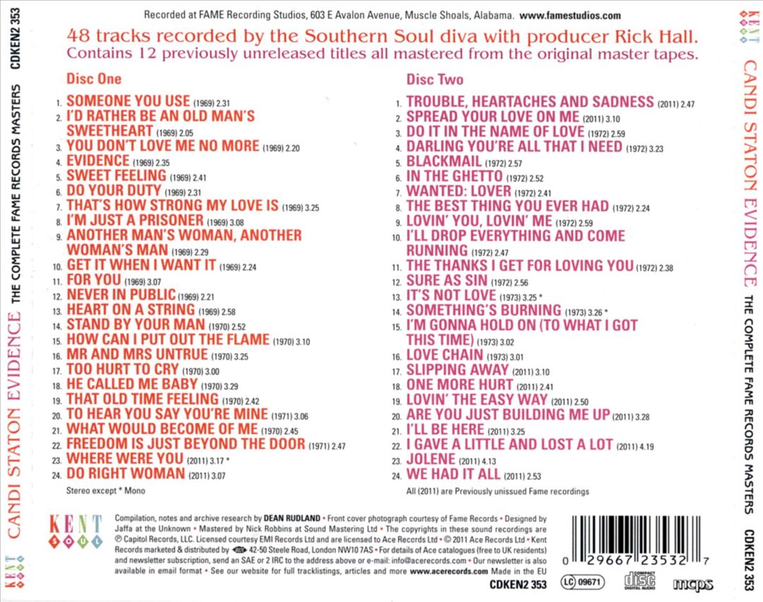 Evidence: The Complete Fame Records Masters cover art