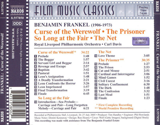 Benjamin Frankel: Curse of the Werewolf and Other Film Music cover art