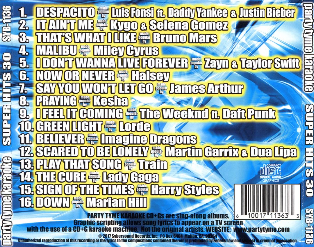 Party Tyme Karaoke: Super Hits, Vol. 30 cover art
