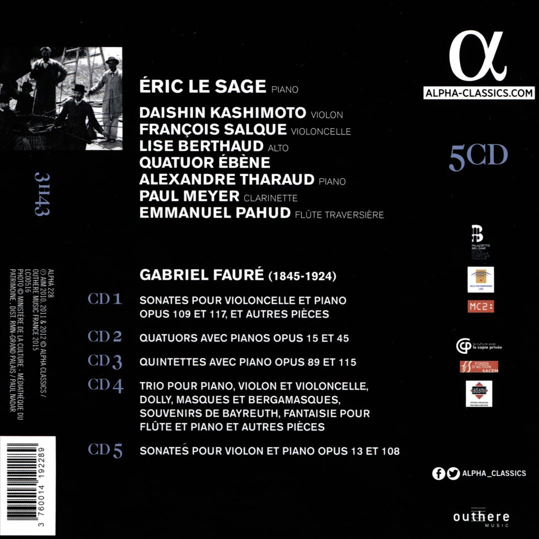 Fauré: Intégrale de la Musique de Chambre avec Piano cover art