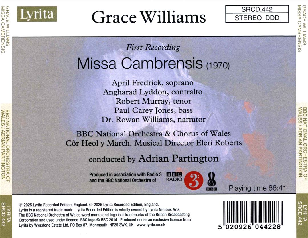 Grace Williams: Missa Cambrensis cover art