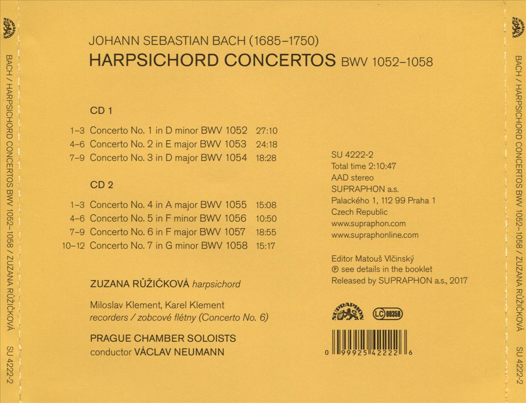 Bach: Harpsichord Concertos BWV 1052-1058 cover art