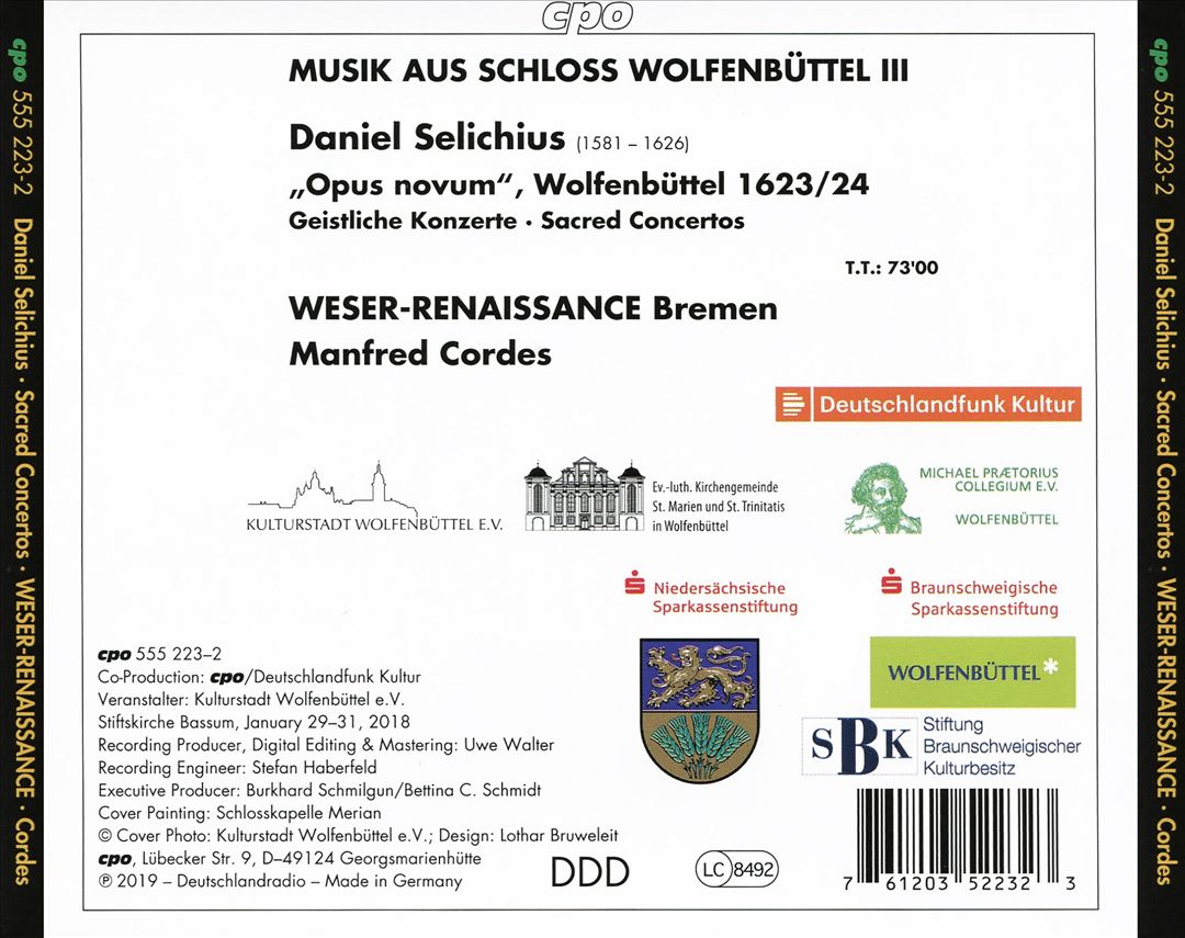 Daniel Selichius: Opus novum - Sacred Concertos cover art