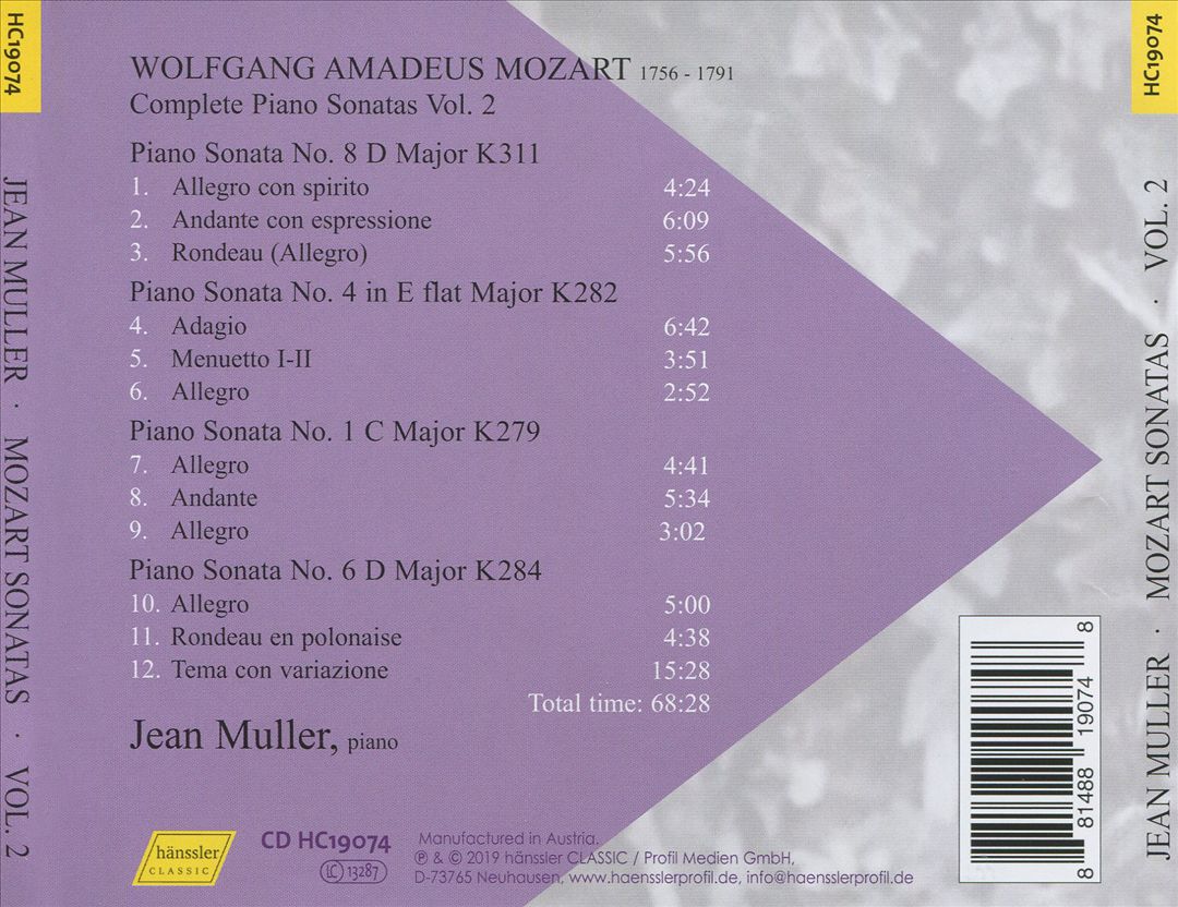 Mozart: Complete Piano Sonatas, Vol. 2 - K311, K282, K279, K284 cover art