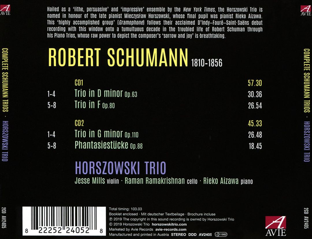 Schumann: Complete Piano Trios cover art