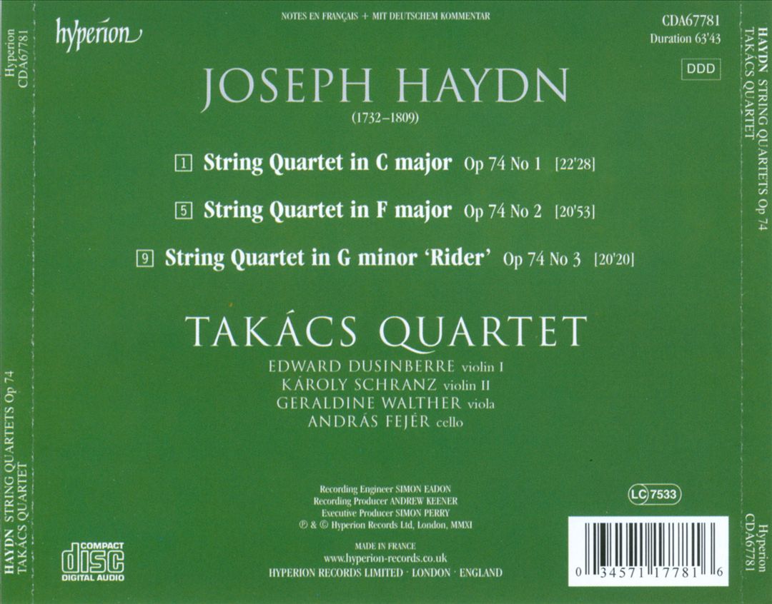 Haydn: String Quartets, Op. 74 cover art