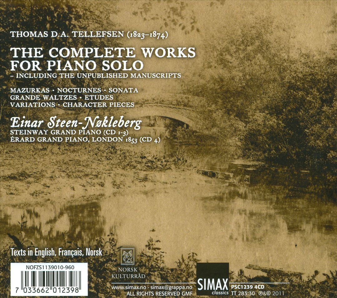 Thomas D.A. Tellefsen: The Complete Works for Piano Solo cover art