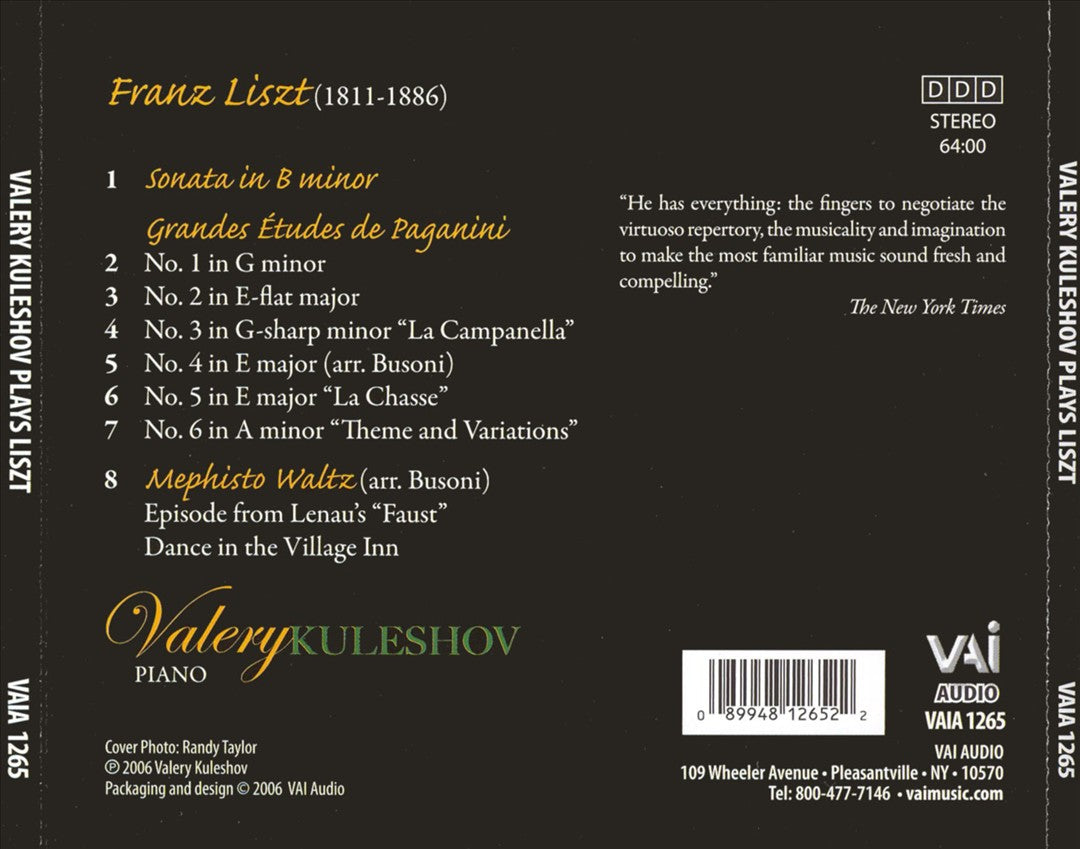Liszt: Sonata in B minor; Paganini Études; Mephisto Waltz cover art