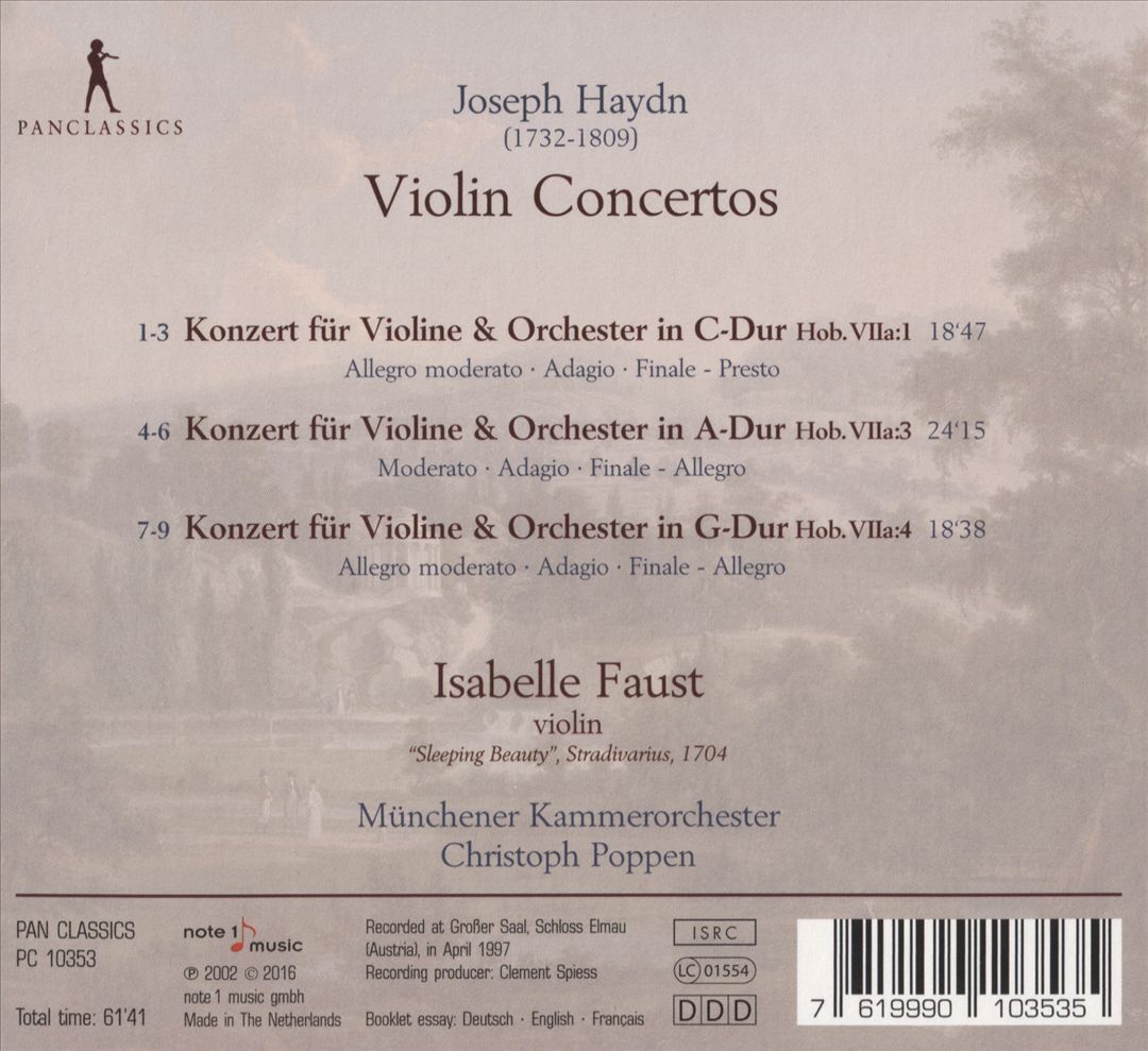 Joseph Haydn: Violin Concertos cover art