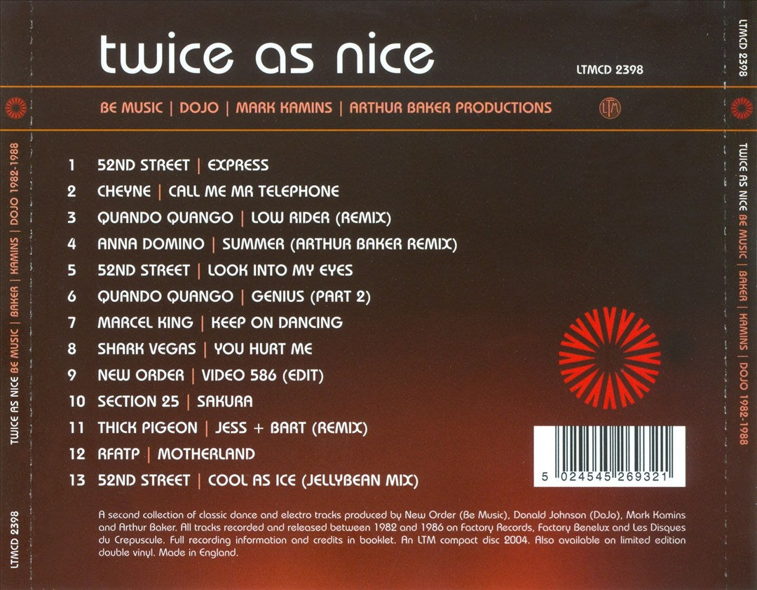 Twice as Nice: Be Music/Dojo/Kamins/Baker Productions cover art