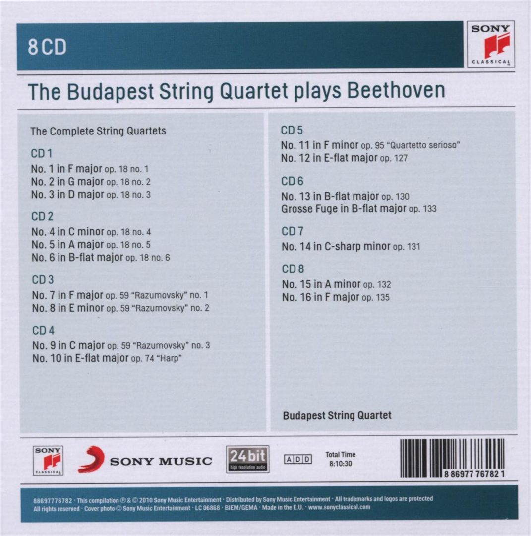 Budapest String Quartet Plays Beethoven: The Complete String Quartets [1958-61] cover art