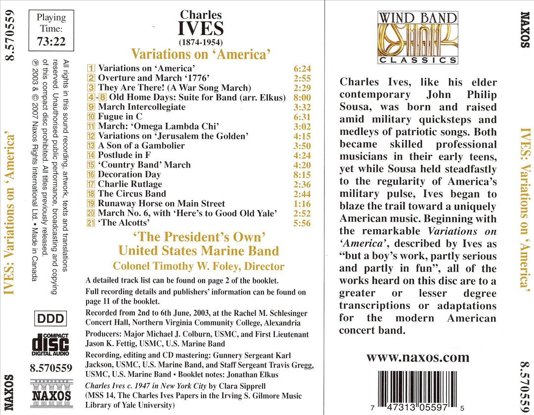 Ives: Variations on America cover art