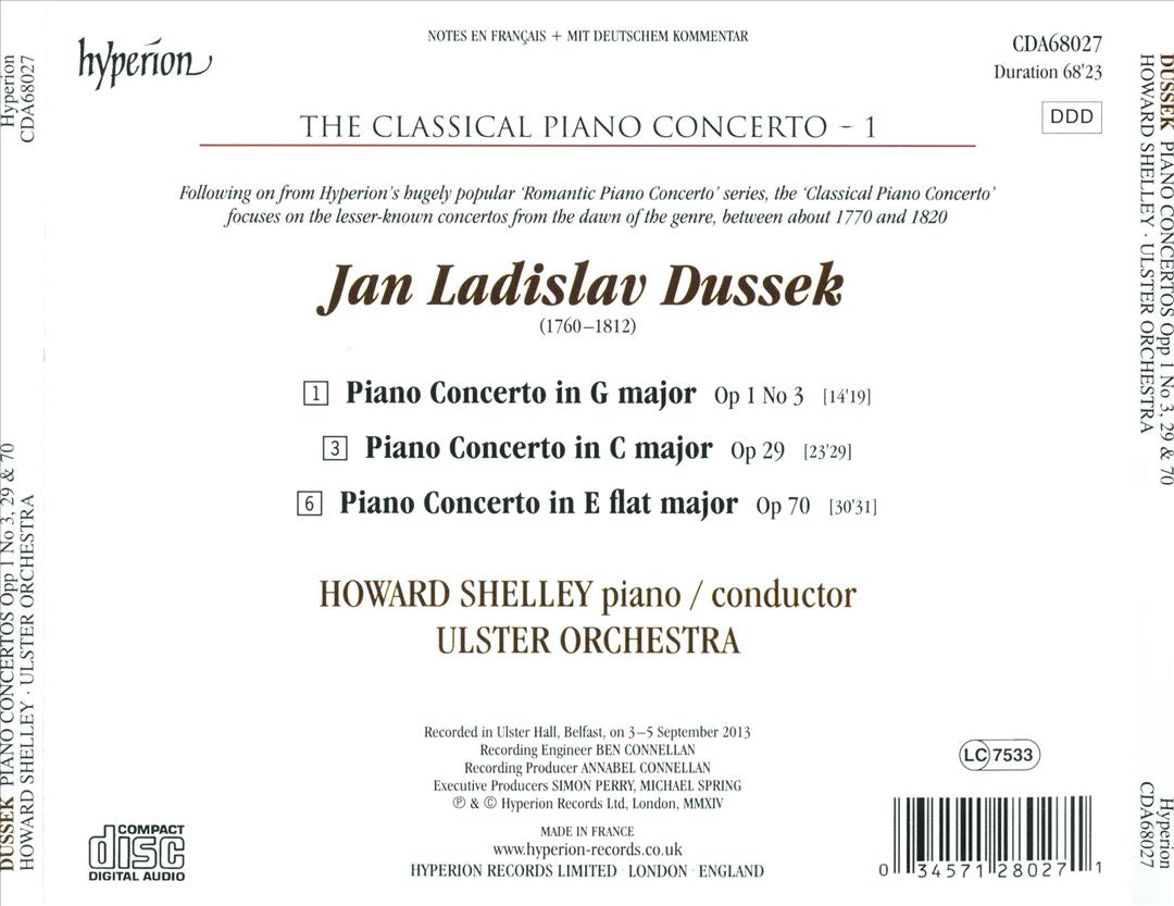 Classical Piano Concerto Vol. 1: Dussek cover art