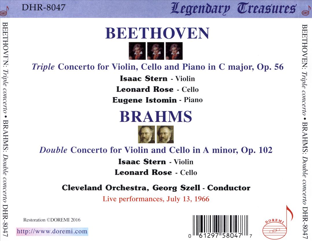 Beethoven: Triple Concerto; Brahms: Double Concerto cover art