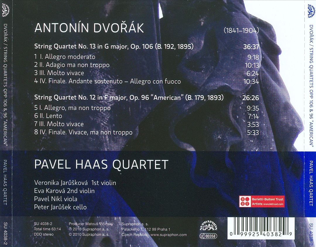 Dvorák: String Quartets, Opp. 106 & 96 "American" cover art