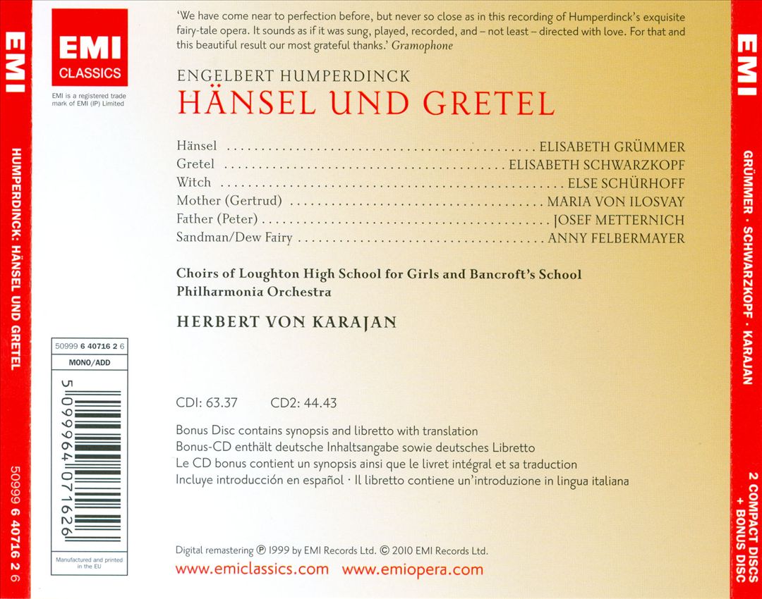 Humperdinck: Hänsel und Gretel cover art