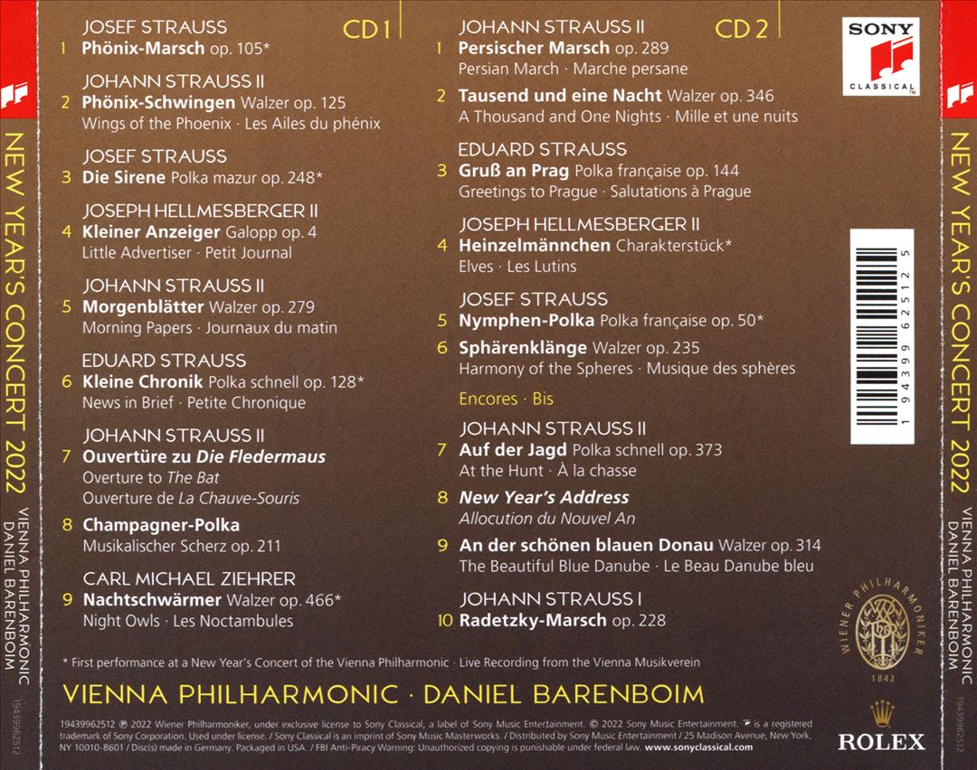 Neujahrskonzert 2022 / New Year's Concert 2022 cover art