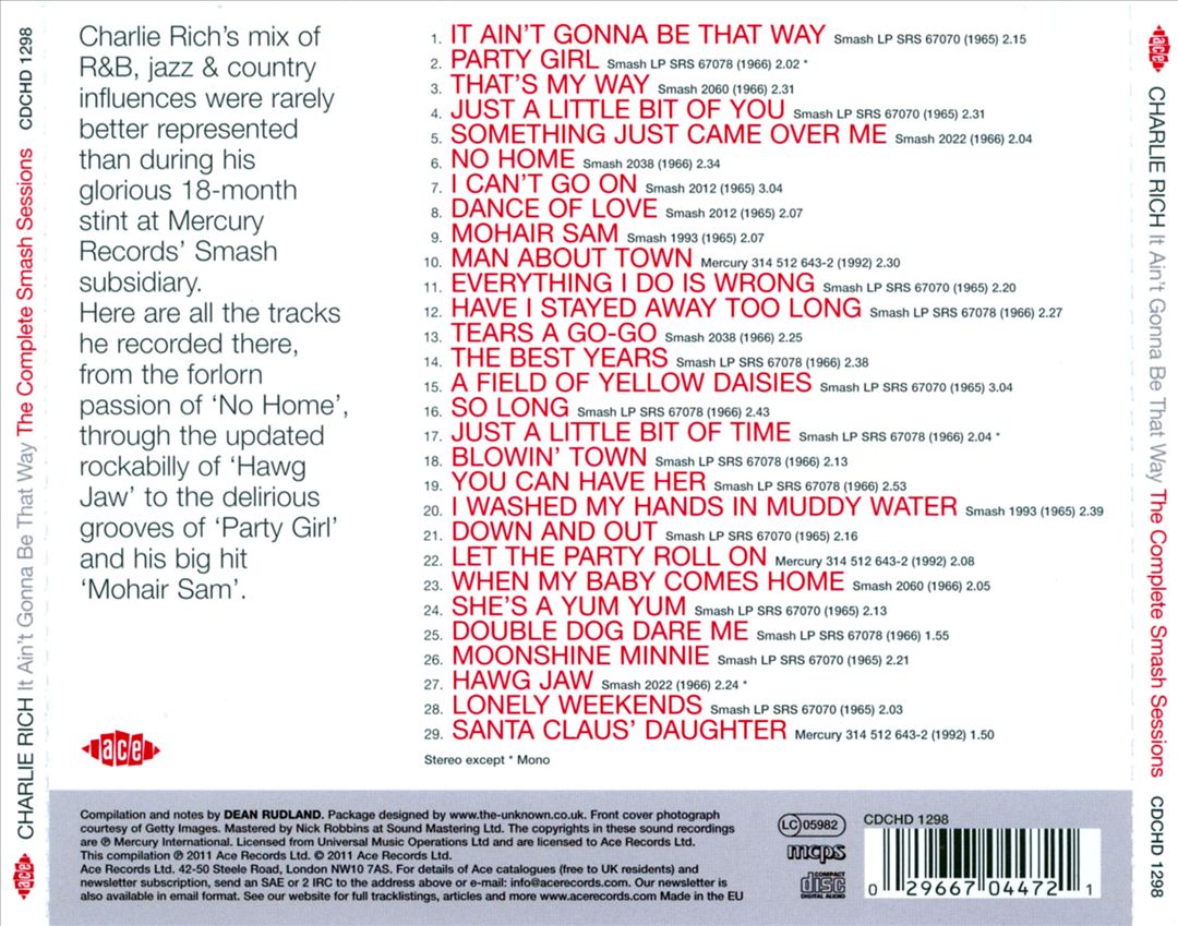 It Ain't Gonna Be That Way: The Complete Smash Sessions cover art