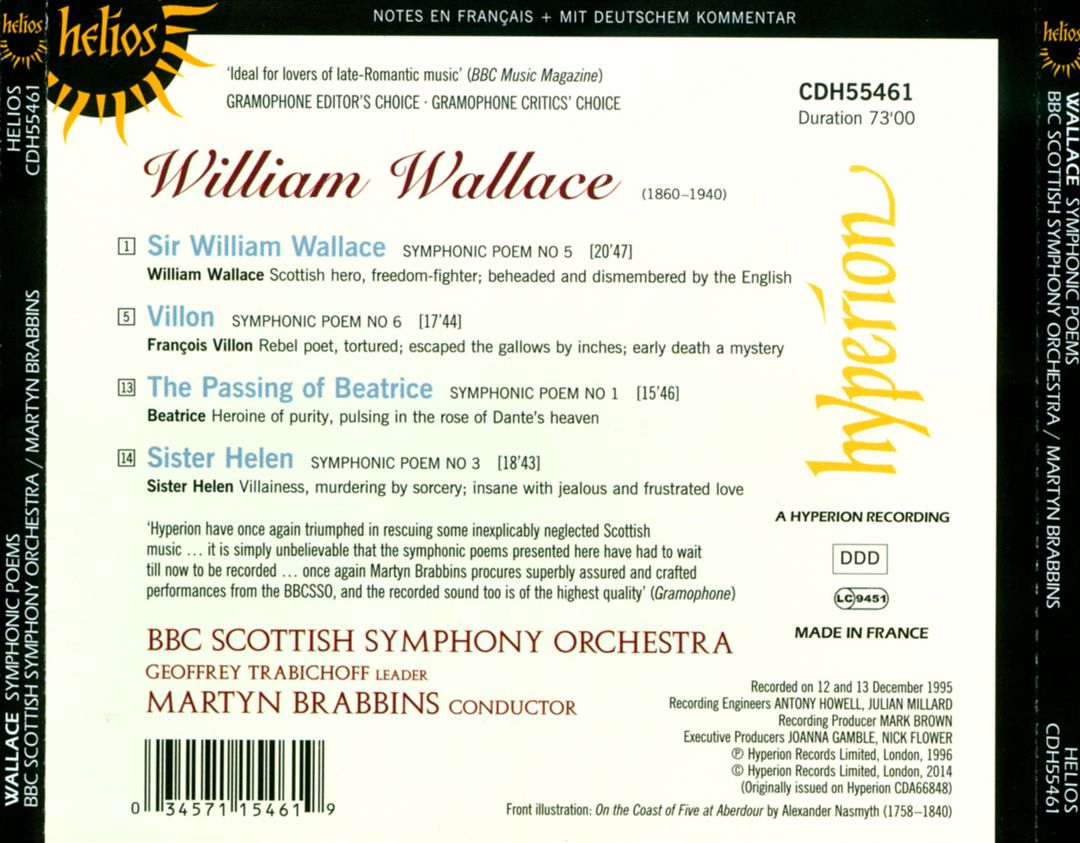 William Wallace: The Passing of Beatrice; Sir William Wallace; Villon; Sister Helen cover art