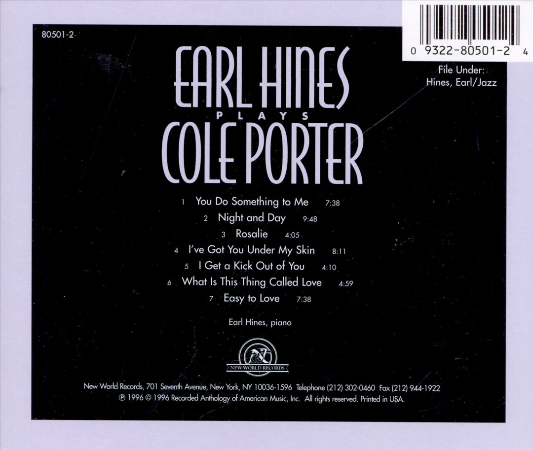 Earl Hines Plays Cole Porter cover art
